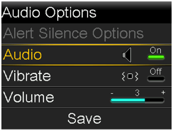 Select Audio screen