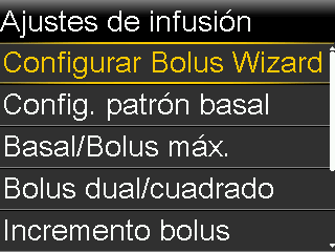 Select Entering Bolus Wizard™ settings screen