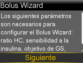 Select Entering Bolus Wizard™ settings screen