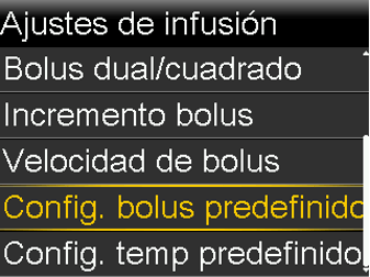 Select Setting up and delivering a Preset Bolus screen